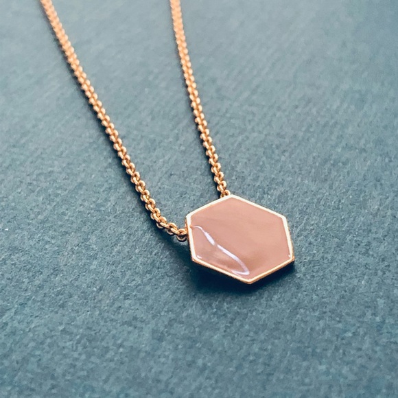 Gorjana Jewelry - Gorjana Gold Mauve Hexagon Pendant Necklace